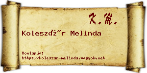 Koleszár Melinda névjegykártya